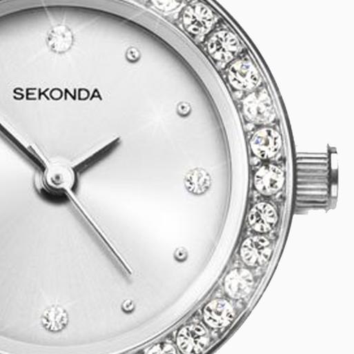 Sekonda Ladies Watch 4-Piece Silver Heart Gift Set | Silver Case & Alloy Bracelet with Silver Dial | 2528G